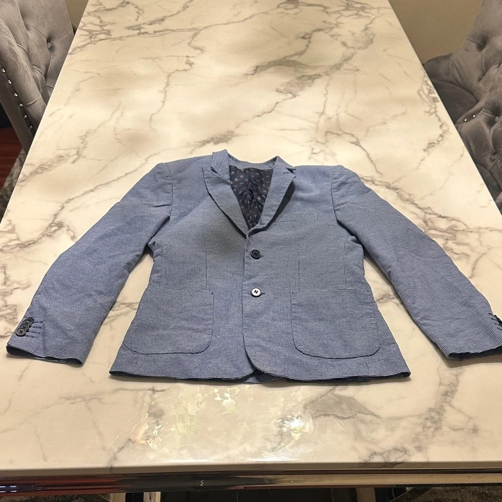 Isaac Mizrahi Navy Patterned Blazer